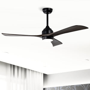 52" Solid Wood Blades Ceiling Fan with Lights Remote Control, Quiet DC Motor