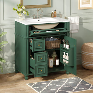 Bathroom Vanity Cabinet With Sink, Soft Close Doors With Door Organizer