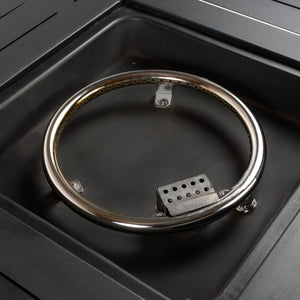 Square Fire Pit Table - Black Brown