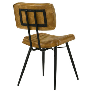 Tufted Side Chairs Upholstery And Tapered Legs (Set of 2) - Camel