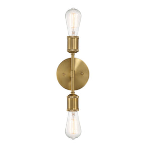 Reverie - Double Lights Bathroom Wall Sconce Over Mirror - Clear / Gold