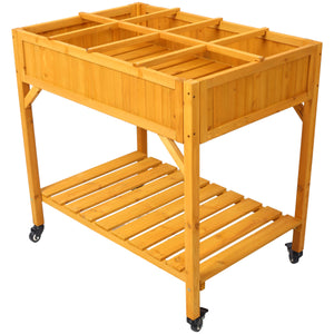 Elevated 8 Pocket Herb Garden Bed