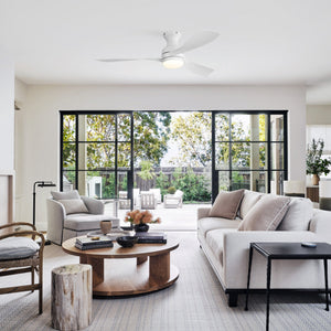 52" Low Profile Ceiling Fan with Lights, Quiet Reversible DC Motor, Dimmable LED