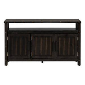U_Styled 55.1'' Pine Wood Buffet Cabinet with 3-Door Storage