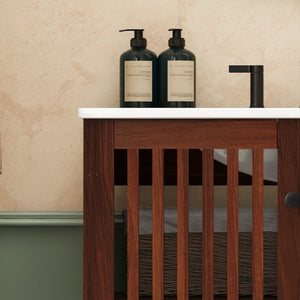 30" Vintage Bathroom Vanity With Ceramic Sink