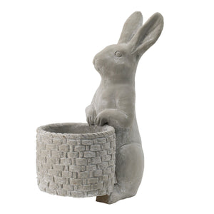 Meridian Trade Co Decorative Cement Rabbit Planter