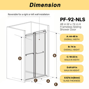 Frameless Double Sliding Shower Door
