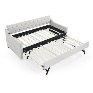 Size Upholstered Daybed With Trundle And USB Charging Armrest