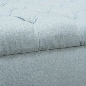 Hayes Contemporary Armed Storage Bench with Rolled Arms and Button Tufting