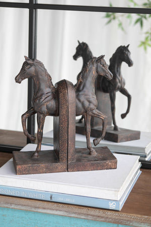 S/2 5x4x10.5' Trotting Horse Bookends