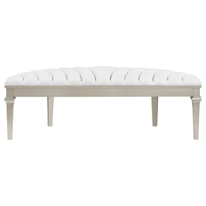 Colwood - Upholstered Curved With Channel Tufting And Slender Tapered Legs - Silver Gray