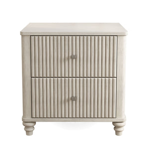 Fluted Nightstand With 3 Drawers