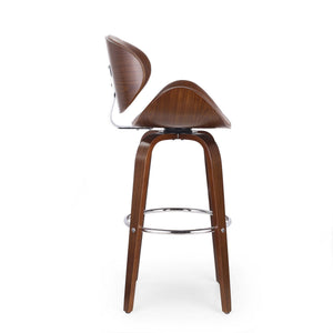Lumos Mid Century Modern Upholstered Swivel Barstool