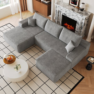 107" Cloud Sectional Sofa with 1 Ottoman
