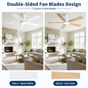 Reversible Motor Integrated LED Dimmable Ceiling Fan With Light