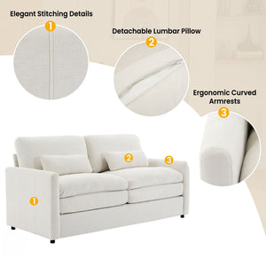 Cozy Upholstered Cushion Loveseat Sofa For Living Room