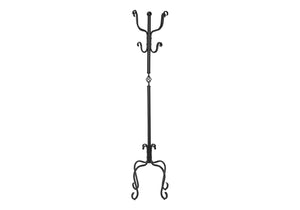 Coat Rack Hall Tree, Free Standing, 8 Hooks, Entryway, Transitional - Black