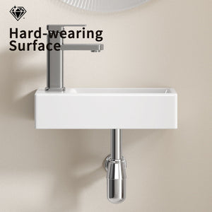 Wall Mounted Bathroom Sink With Faucet And Drain