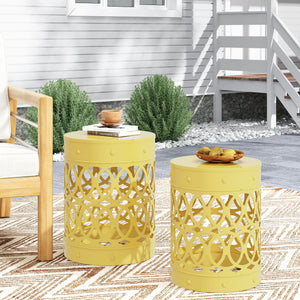 Outdoor Metal Side Table Set of 2