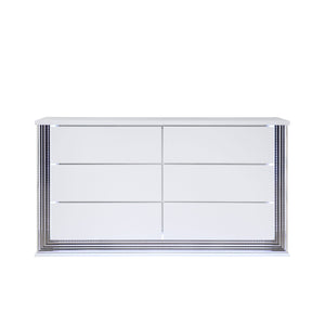 Moon - Smooth Dresser With LED - White