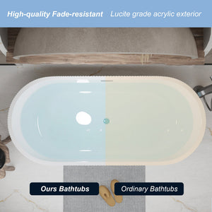 59" Linear Acrylic Freestanding Soaker Bathtub