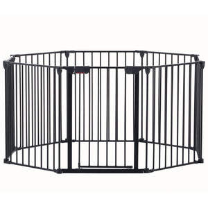 Adjustable Safety Gate Play Yard Metal Doorways Fireplace Fence Christmas Tree Fence Gate For House Stairs Gate Prohibited Area Fence