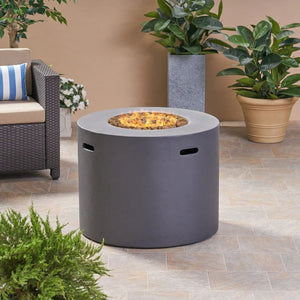 Round Iron Fire Pit With 40,000 Btu