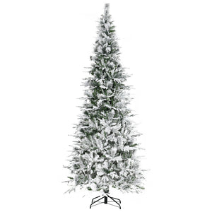 9' Snow Flocked Pine Artificial Christmas Tree with Easy Assembly - Unlit