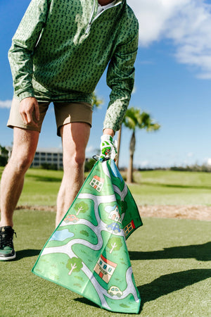 Nostalgic Kids Car Map Golf Towel