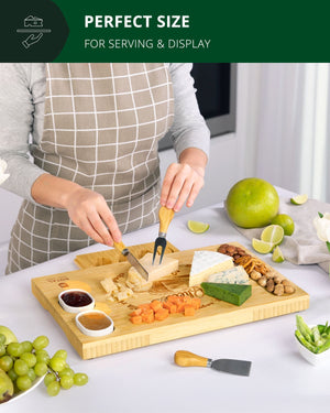 Cheese Board Set with Knives, 16.5“ x 11”