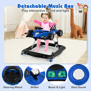 4-in-1 Baby Push Walker Activity Center Height Adjustable with Music Box