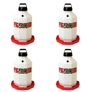 Little Giant PPF7 7 Gallon Automatic Poultry Waterer for Chickens, Red (4 Pack)