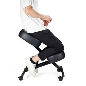 Jomeed Adjustable Ergonomic Home Office Kneeling Chair with Angled Seat, Black - TRAPSKI