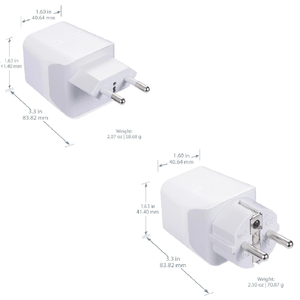 Europe Travel Adapter Plug Combo - Type C, E/F | Dual USB – European Combo (CTU-9-9C) - TRAPSKI