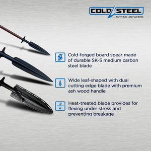 Cold Steel Medium Carbon SK 5 Steel Boar Hunting Spear with Ex Sheath (2 Pack) - TRAPSKI