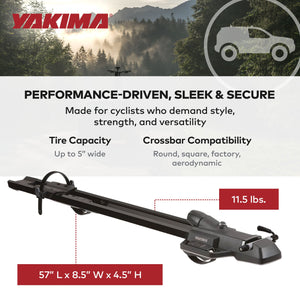 Yakima HighSpeed Premium Rooftop Fork Bike Mount with TorqueRight Knob, Black