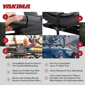 Yakima HighSpeed Premium Rooftop Fork Bike Mount with TorqueRight Knob, Black