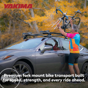 Yakima HighSpeed Premium Rooftop Fork Bike Mount with TorqueRight Knob, Black