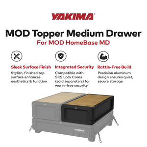 Yakima MOD Topper Medium Drawer Add On with Finished Top Surface and SKS Lock