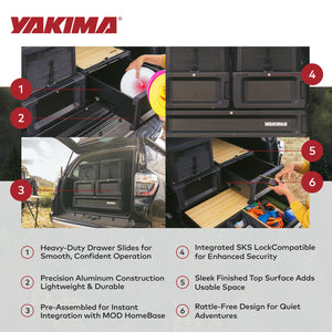 Yakima MOD Topper Medium Drawer Add On with Finished Top Surface and SKS Lock