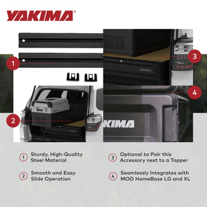 Yakima MOD Fridge Slide Mounting Bracket Kit for Dometic Fridge Slides, Black