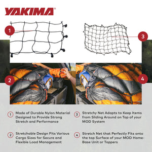 Yakima 32 x 19 Inch Cargo Stretch Net for MOD HomeBase Unit or Toppers, Black