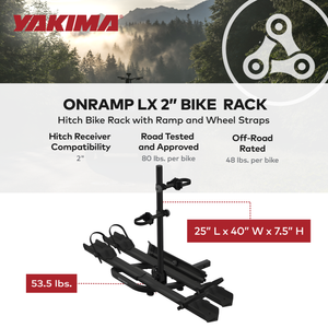 Yakima OnRamp LX Bike Rack with Ramp and Wheel Straps for 2" Hitch Receivers