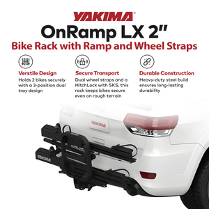 Yakima OnRamp LX Bike Rack with Ramp and Wheel Straps for 2" Hitch Receivers