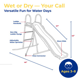 XDP Recreation 6 Foot Water Wave Slide with Built In Adjustable Water Sprinkler