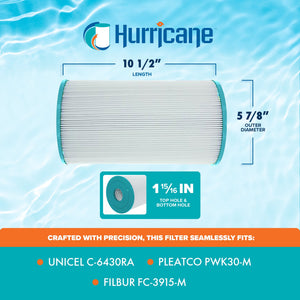 Hurricane Advanced Spa Filter Cartridge, Pleatco PWK30-M and Unicel C-6430RA