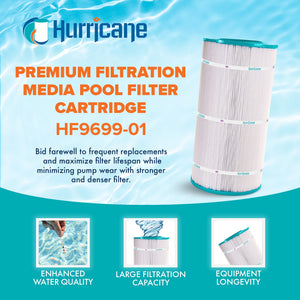 Hurricane HF9699-01 Advanced Pool and Spa Filter Cartridge Replacement, White
