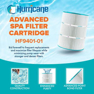 Hurricane HF9401-01 Advanced Pool and Spa Filter Cartridge Replacement, White