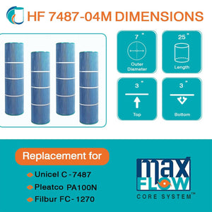 Hurricane 4 Pack HF7487-04M Elite Aseptic Pool Filter Cartridge Replacement