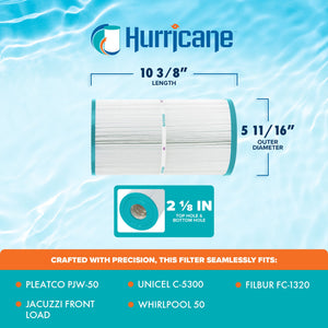 Hurricane HF5300-01 Replacement Spa Filter Cartridge for PJW-50 & Unicel C-5300